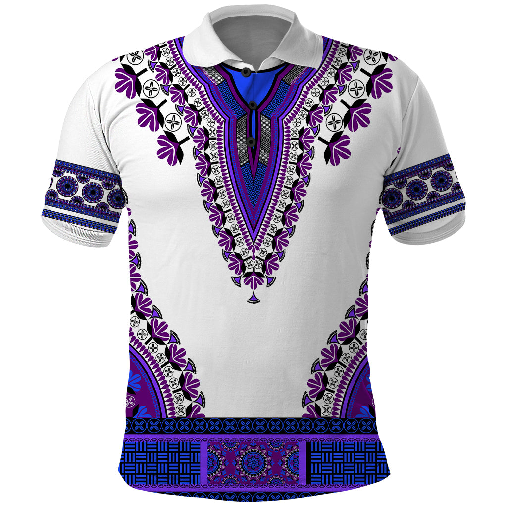 Africa Polo Shirt African Dashiki Royal Purple Version - Wonder Print Shop