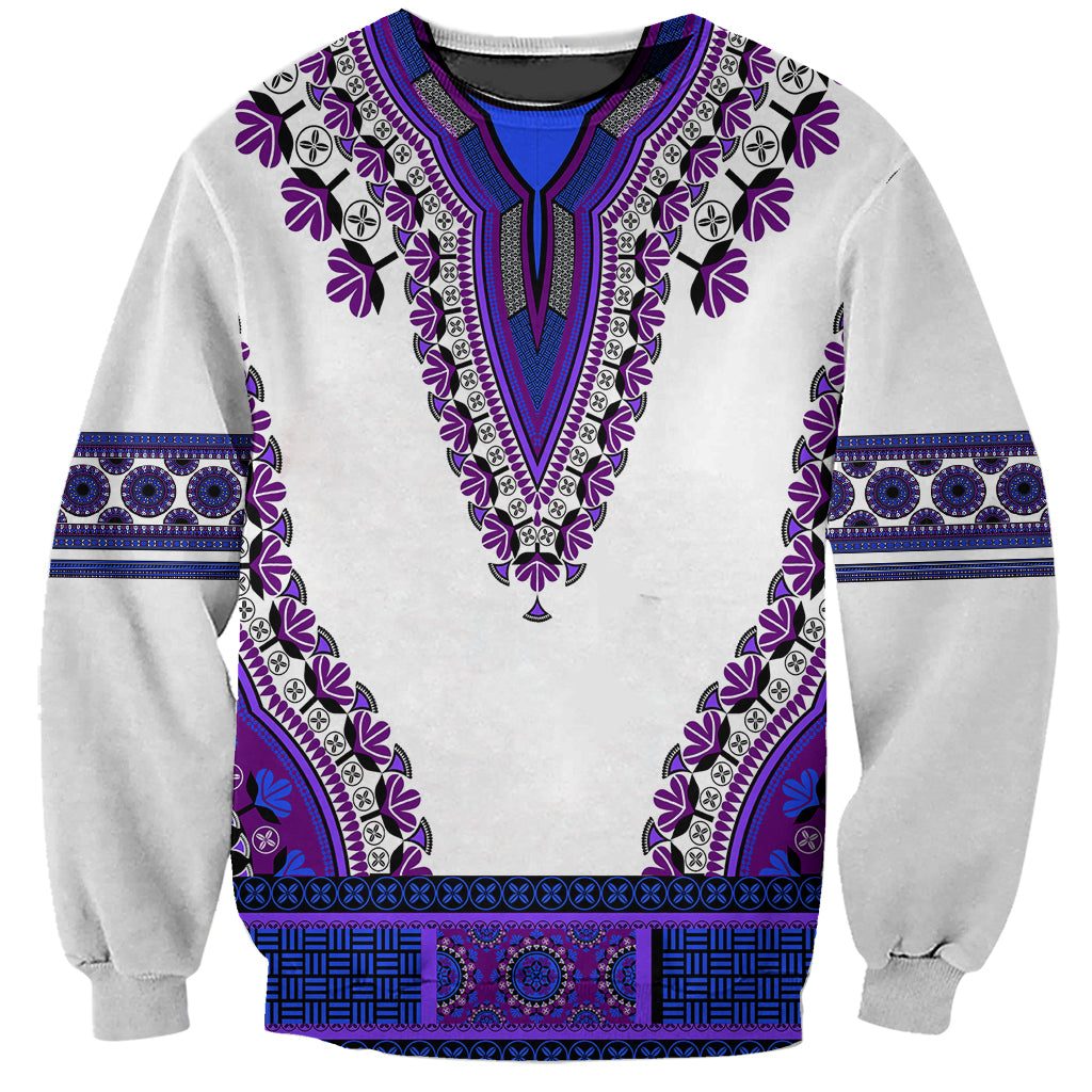 Africa Sweatshirt African Dashiki Royal Purple Version - Wonder Print Shop