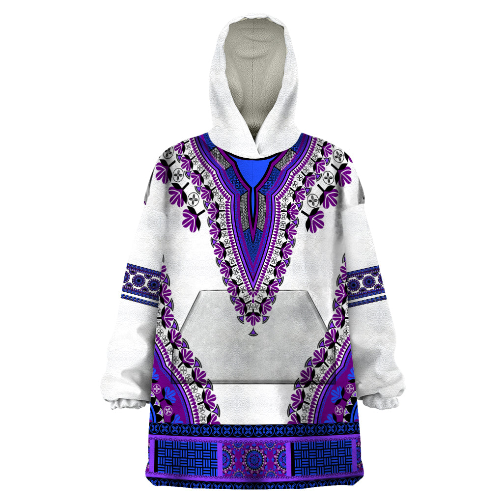 Africa Wearable Blanket Hoodie African Dashiki Royal Purple Version - Wonder Print Shop