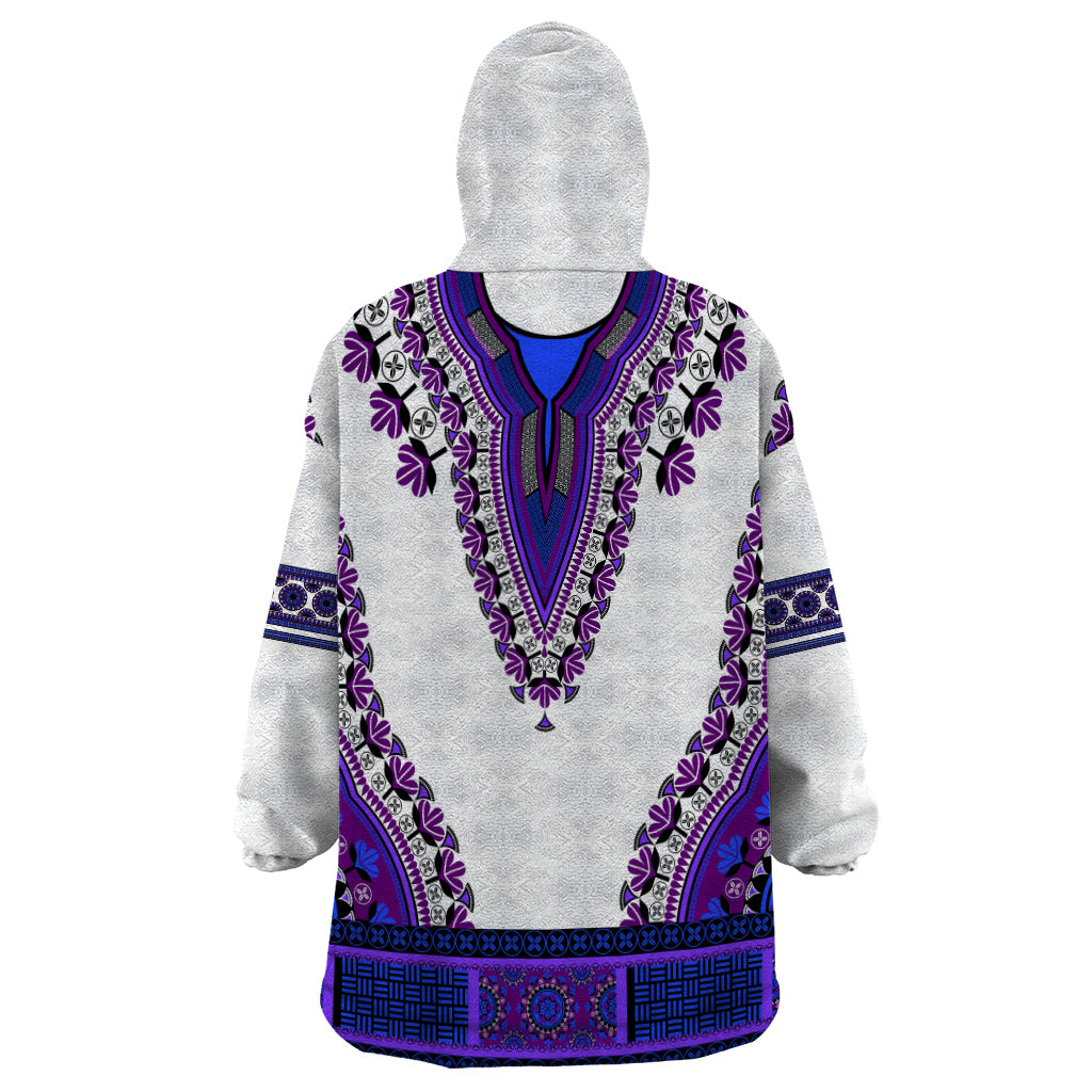 Africa Wearable Blanket Hoodie African Dashiki Royal Purple Version - Wonder Print Shop