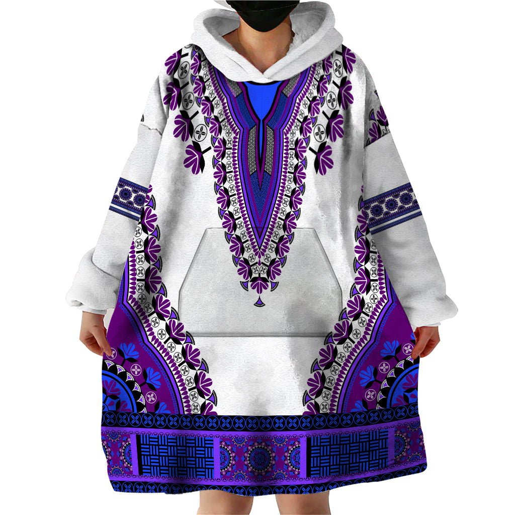 Africa Wearable Blanket Hoodie African Dashiki Royal Purple Version - Wonder Print Shop