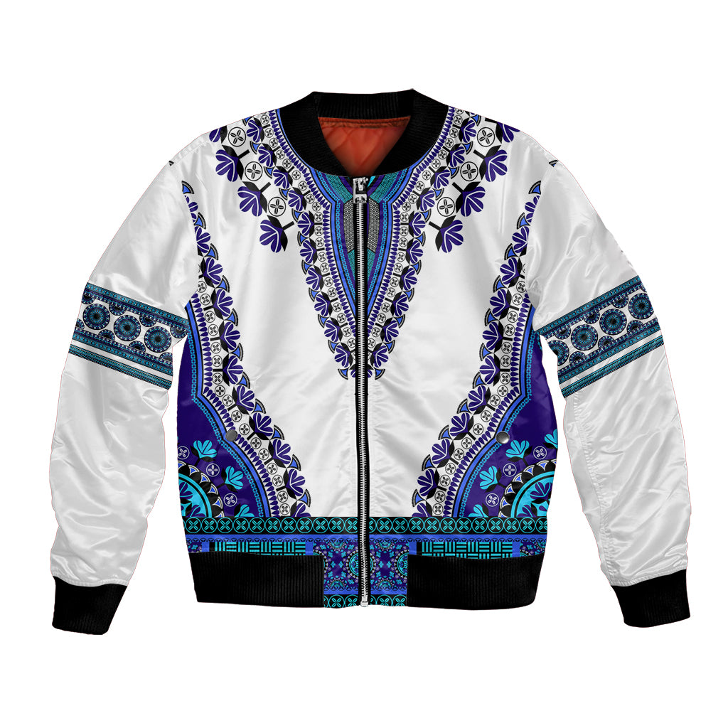 Africa Bomber Jacket African Dashiki Royal Blue Version - Wonder Print Shop