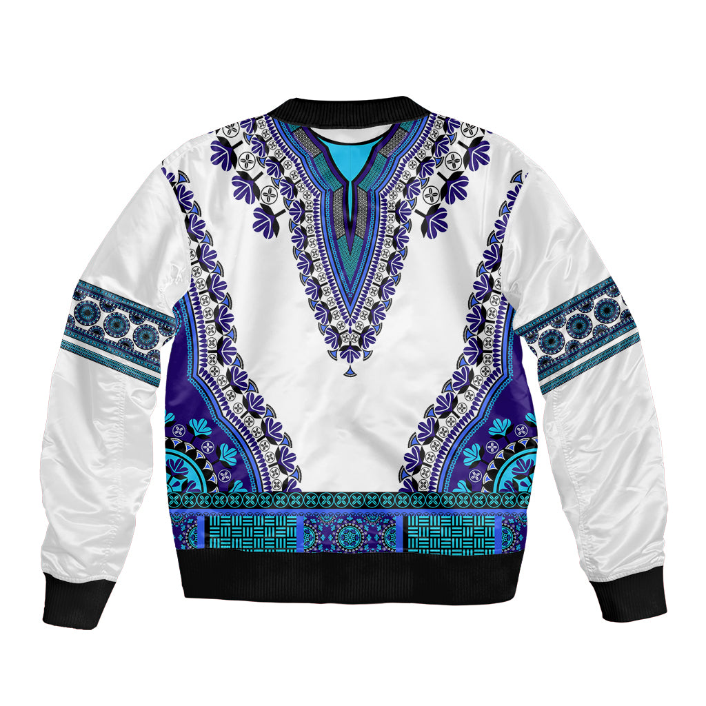 Africa Bomber Jacket African Dashiki Royal Blue Version - Wonder Print Shop