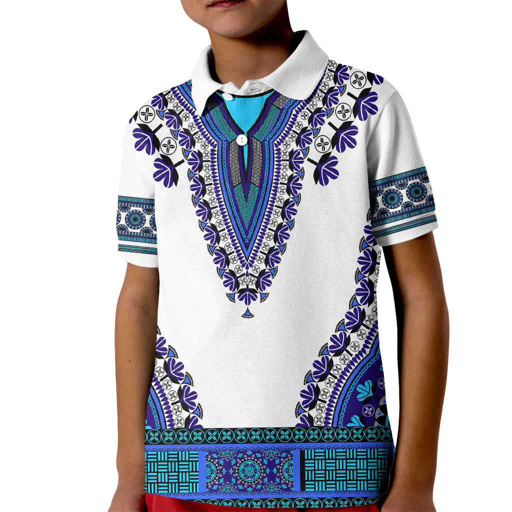 Africa Kid Polo Shirt African Dashiki Royal Blue Version - Wonder Print Shop