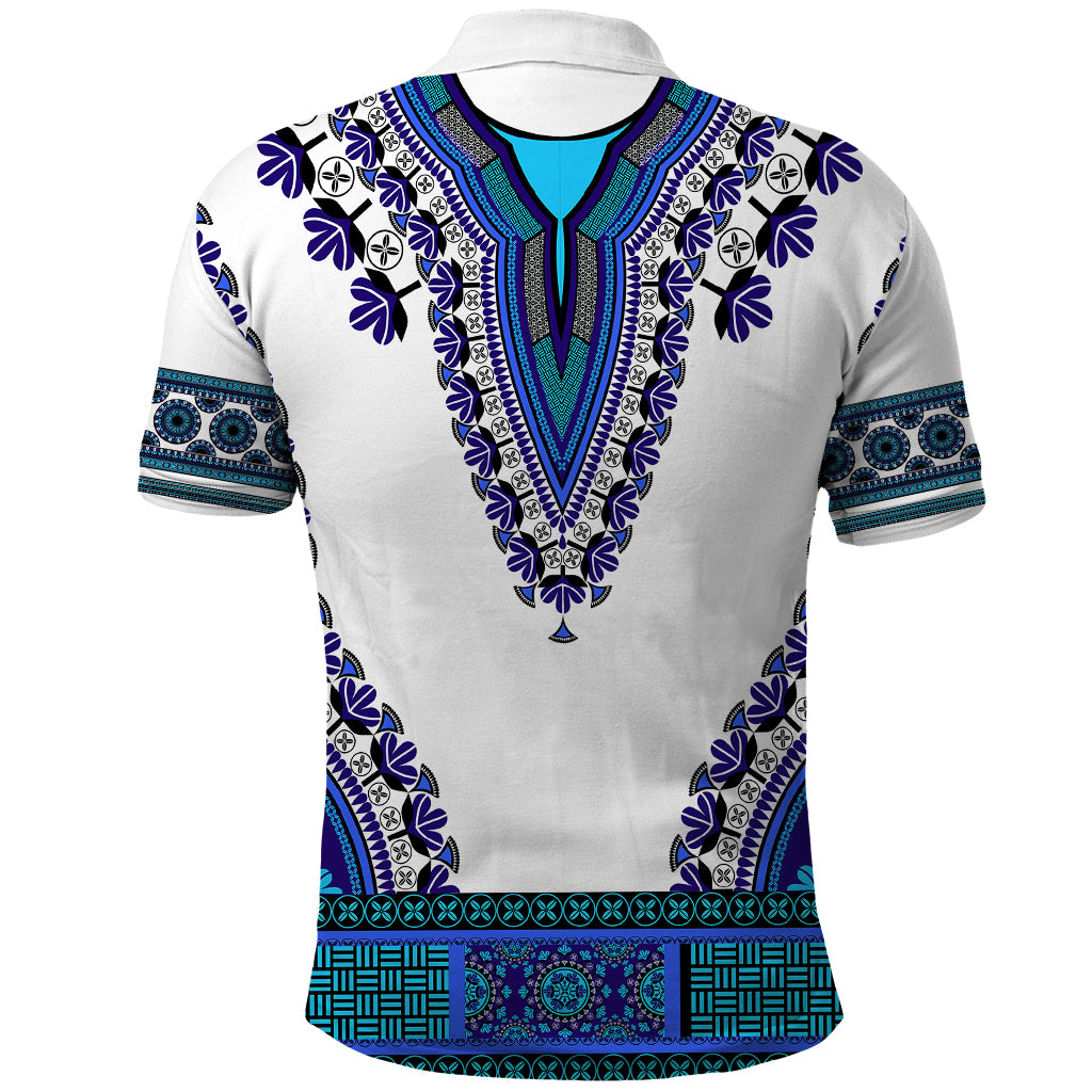 Africa Polo Shirt African Dashiki Royal Blue Version - Wonder Print Shop