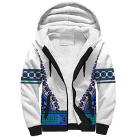 Africa Sherpa Hoodie African Dashiki Royal Blue Version - Wonder Print Shop