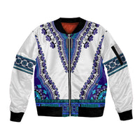 Africa Sleeve Zip Bomber Jacket African Dashiki Royal Blue Version - Wonder Print Shop
