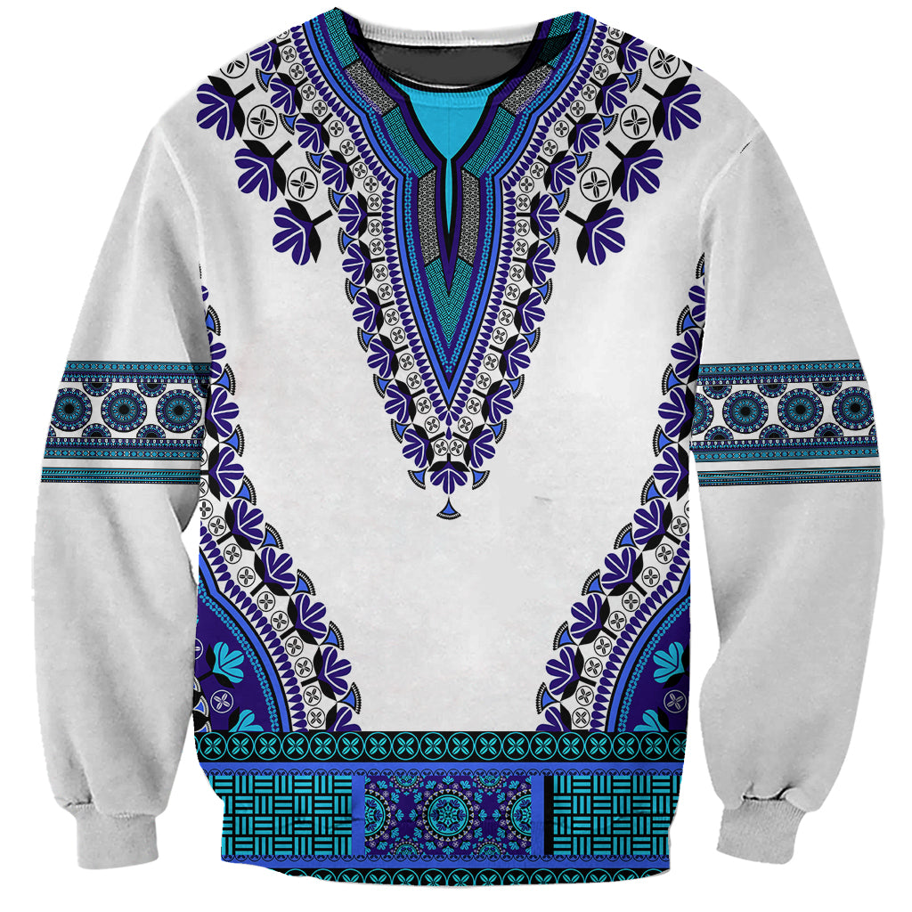 Africa Sweatshirt African Dashiki Royal Blue Version - Wonder Print Shop