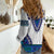 Africa Women Casual Shirt African Dashiki Royal Blue Version - Wonder Print Shop