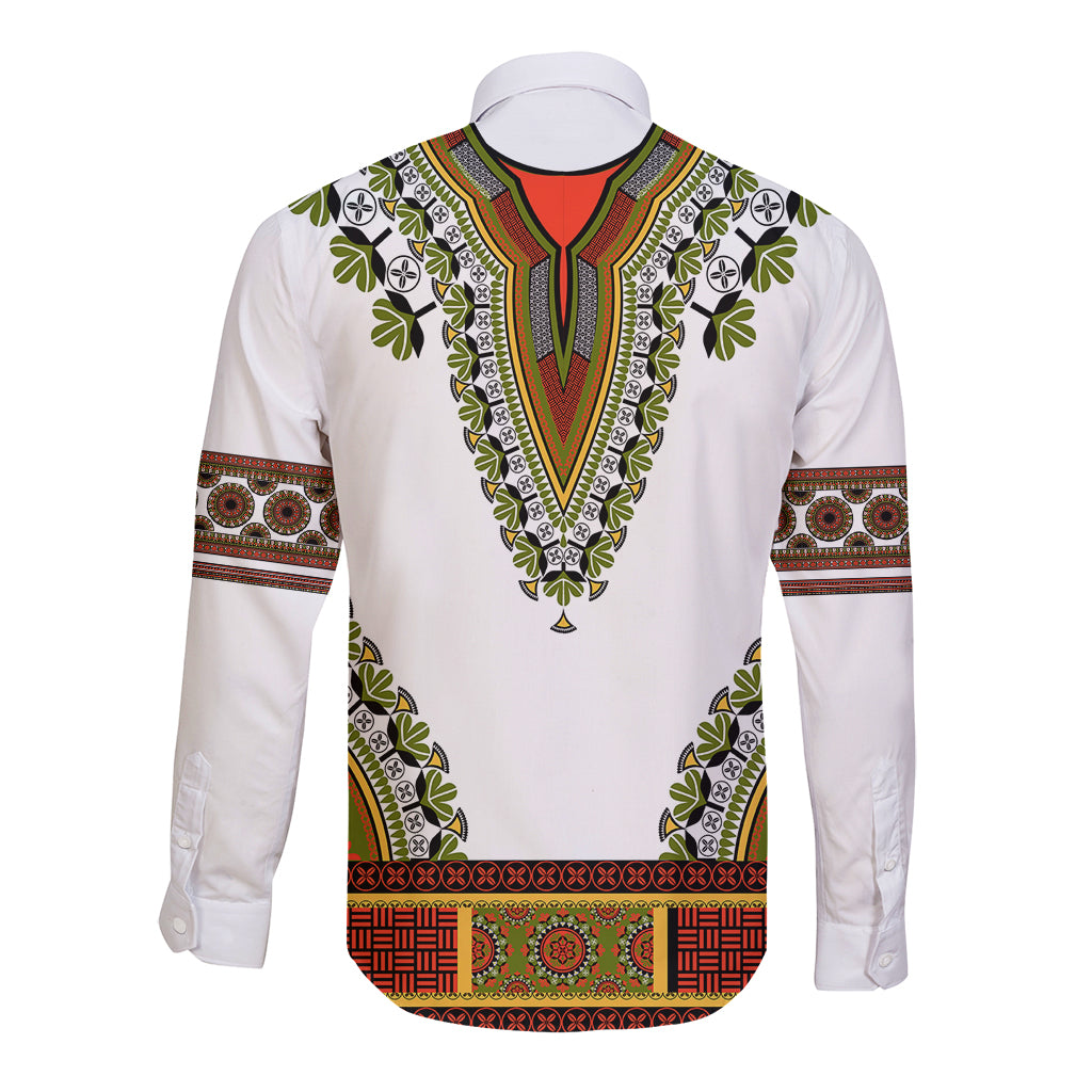 Africa Long Sleeve Button Shirt African Dashiki Royal Gold Version - Wonder Print Shop