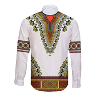 Africa Long Sleeve Button Shirt African Dashiki Royal Gold Version - Wonder Print Shop