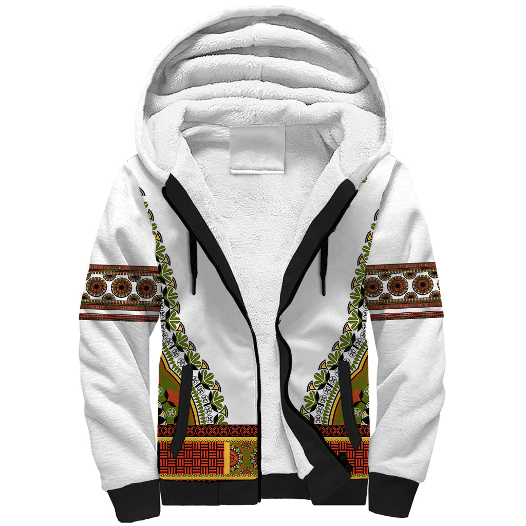 Africa Sherpa Hoodie African Dashiki Royal Gold Version - Wonder Print Shop