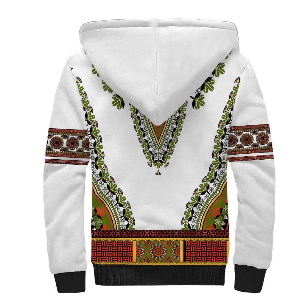 Africa Sherpa Hoodie African Dashiki Royal Gold Version - Wonder Print Shop