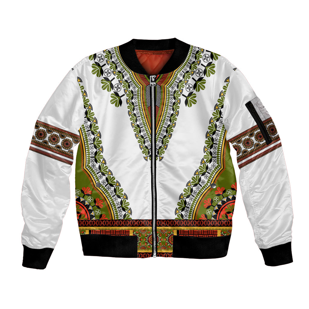 Africa Sleeve Zip Bomber Jacket African Dashiki Royal Gold Version - Wonder Print Shop