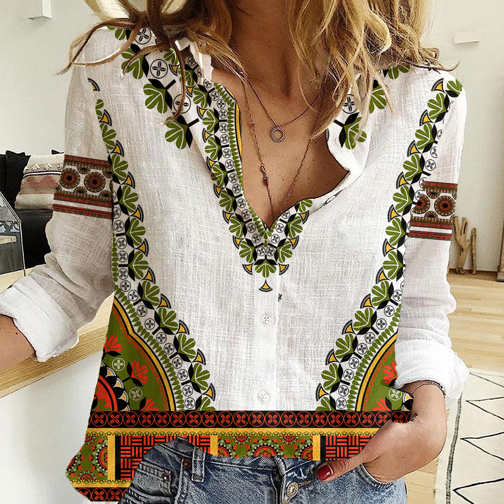 Africa Women Casual Shirt African Dashiki Royal Gold Version - Wonder Print Shop