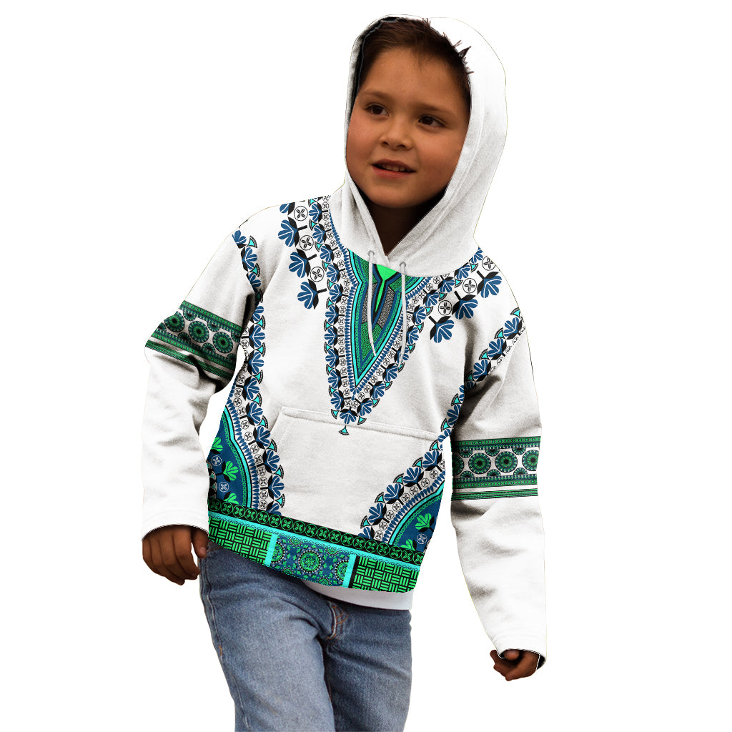 Africa Kid Hoodie African Dashiki Royal Turquoise Version - Wonder Print Shop