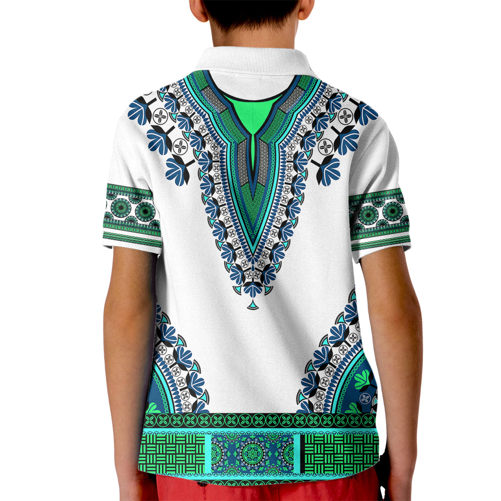 Africa Kid Polo Shirt African Dashiki Royal Turquoise Version - Wonder Print Shop