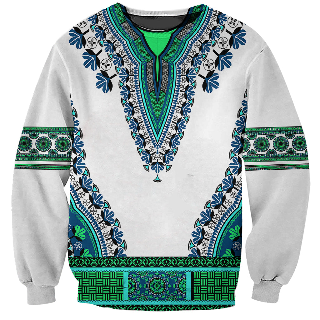 Africa Sweatshirt African Dashiki Royal Turquoise Version - Wonder Print Shop