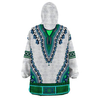 Africa Wearable Blanket Hoodie African Dashiki Royal Turquoise Version - Wonder Print Shop