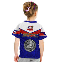 American Samoa Football Kid T Shirt Polynesian Sporty Style - Wonder Print Shop