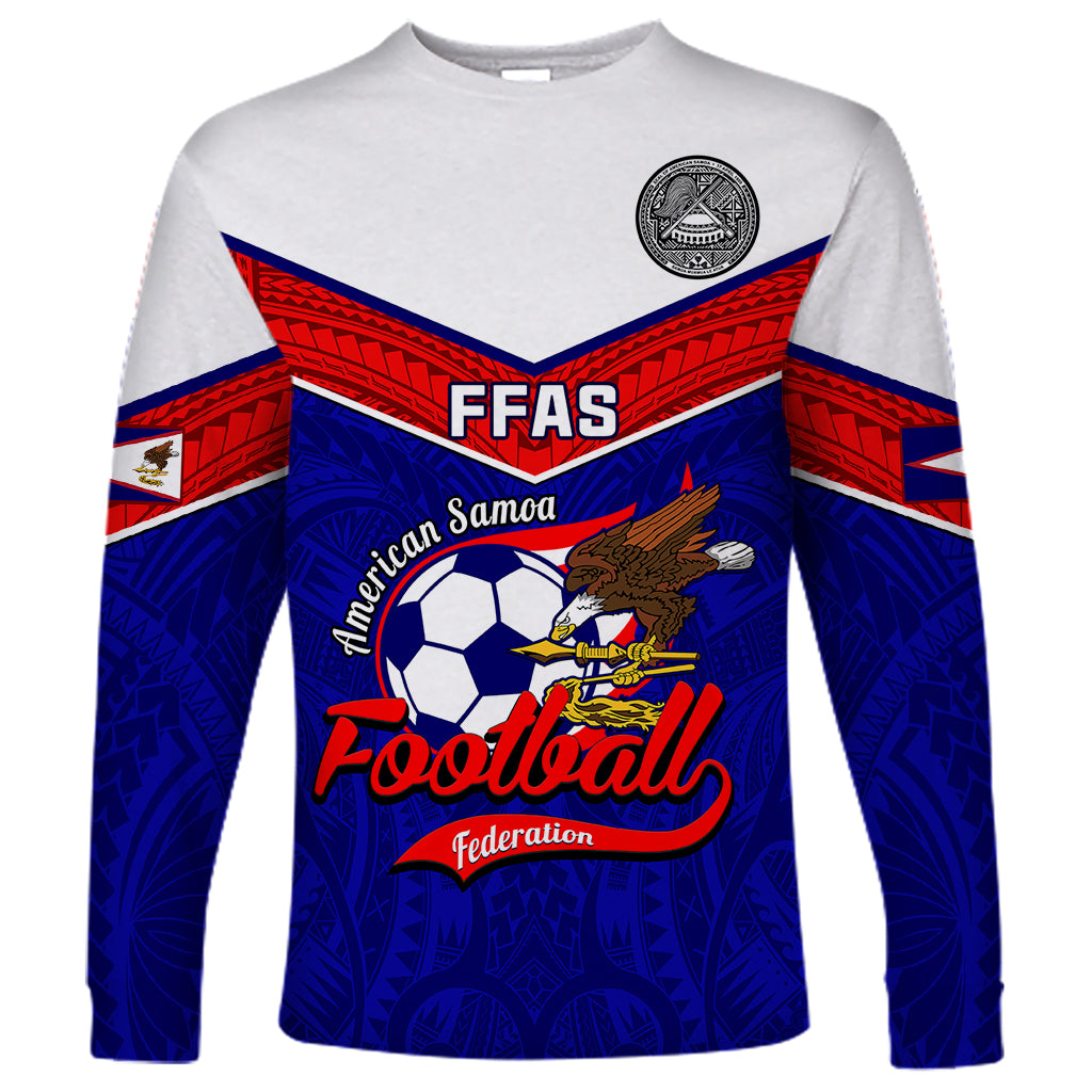 American Samoa Football Long Sleeve Shirt Polynesian Sporty Style - Wonder Print Shop