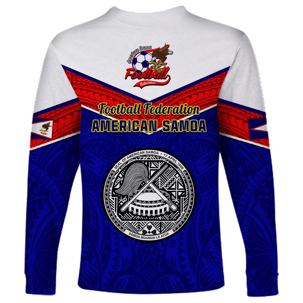 American Samoa Football Long Sleeve Shirt Polynesian Sporty Style - Wonder Print Shop