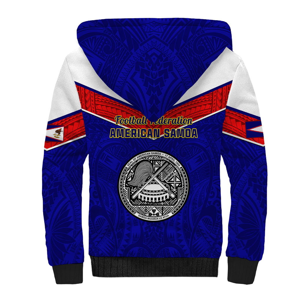American Samoa Football Sherpa Hoodie Polynesian Sporty Style - Wonder Print Shop