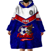 American Samoa Football Wearable Blanket Hoodie Polynesian Sporty Style - Wonder Print Shop