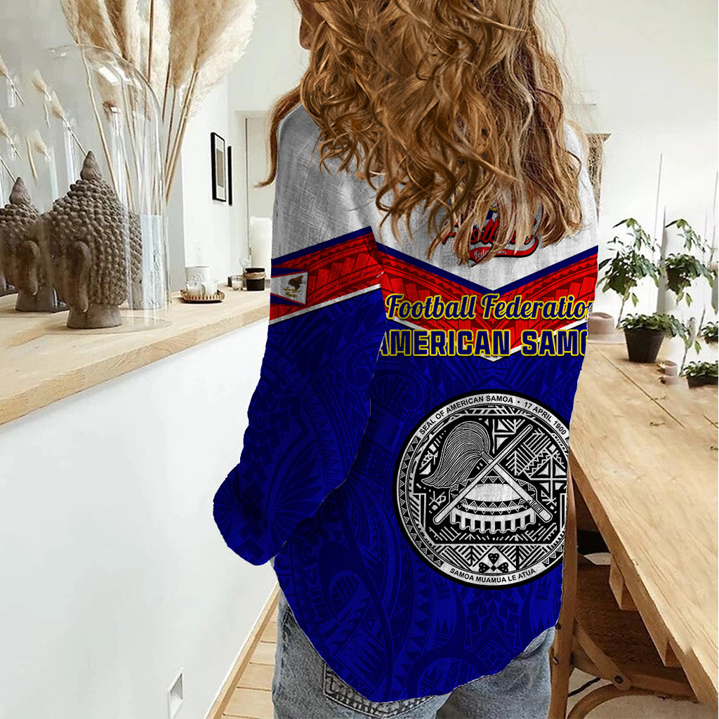 American Samoa Football Women Casual Shirt Polynesian Sporty Style - Wonder Print Shop