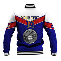 Personalised American Samoa Football Baseball Jacket Polynesian Sporty Style - Wonder Print Shop