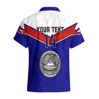 Personalised American Samoa Football Hawaiian Shirt Polynesian Sporty Style - Wonder Print Shop
