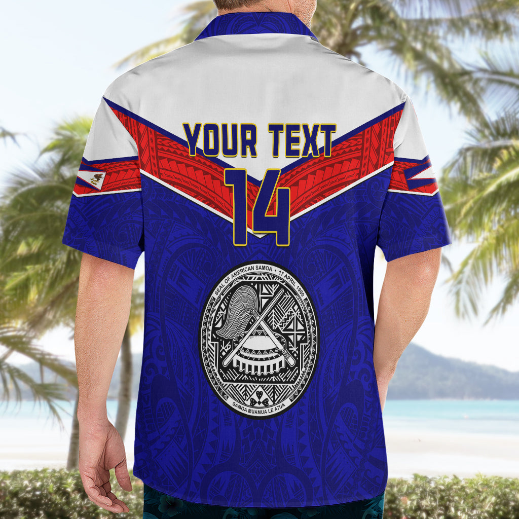 Personalised American Samoa Football Hawaiian Shirt Polynesian Sporty Style - Wonder Print Shop