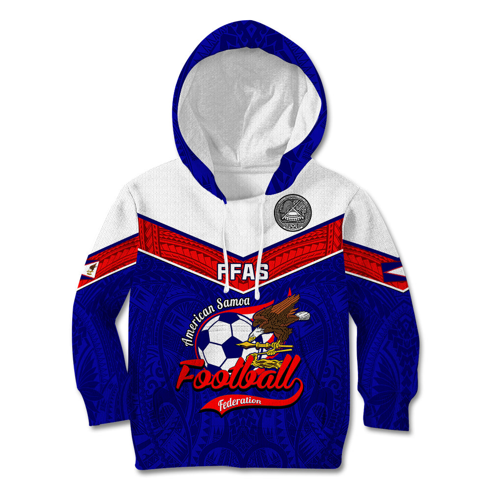 Personalised American Samoa Football Kid Hoodie Polynesian Sporty Style - Wonder Print Shop