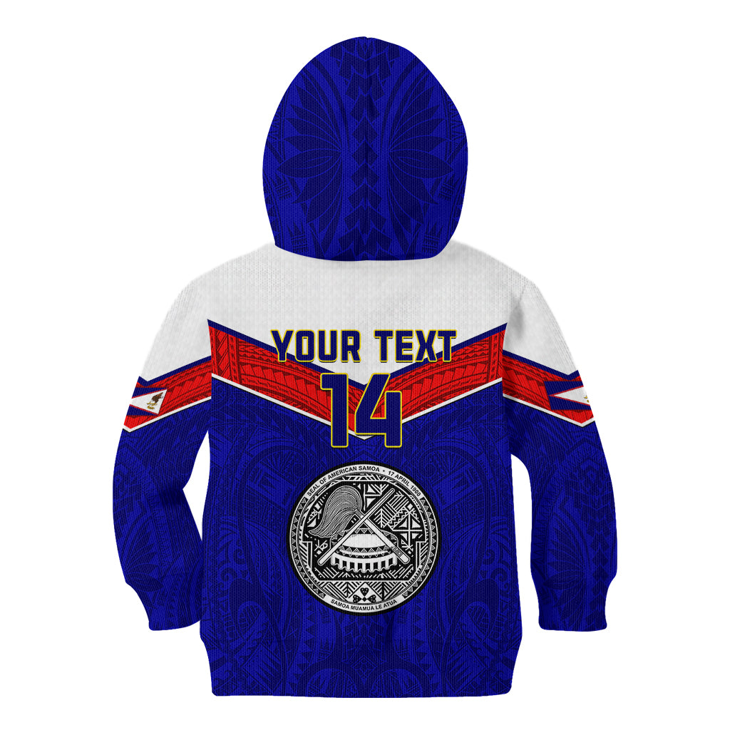 Personalised American Samoa Football Kid Hoodie Polynesian Sporty Style - Wonder Print Shop