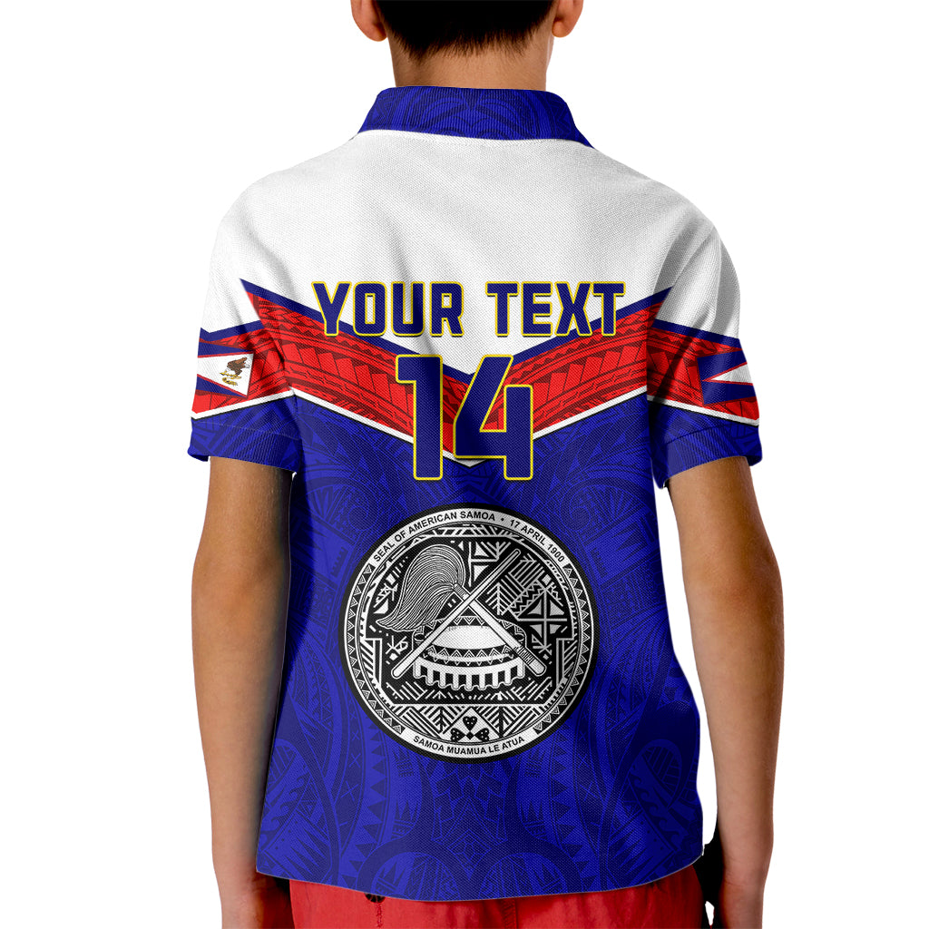 Personalised American Samoa Football Kid Polo Shirt Polynesian Sporty Style - Wonder Print Shop