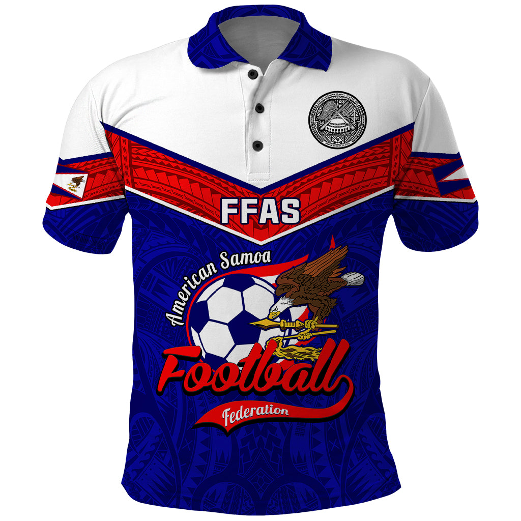 Personalised American Samoa Football Polo Shirt Polynesian Sporty Style - Wonder Print Shop