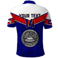 Personalised American Samoa Football Polo Shirt Polynesian Sporty Style - Wonder Print Shop