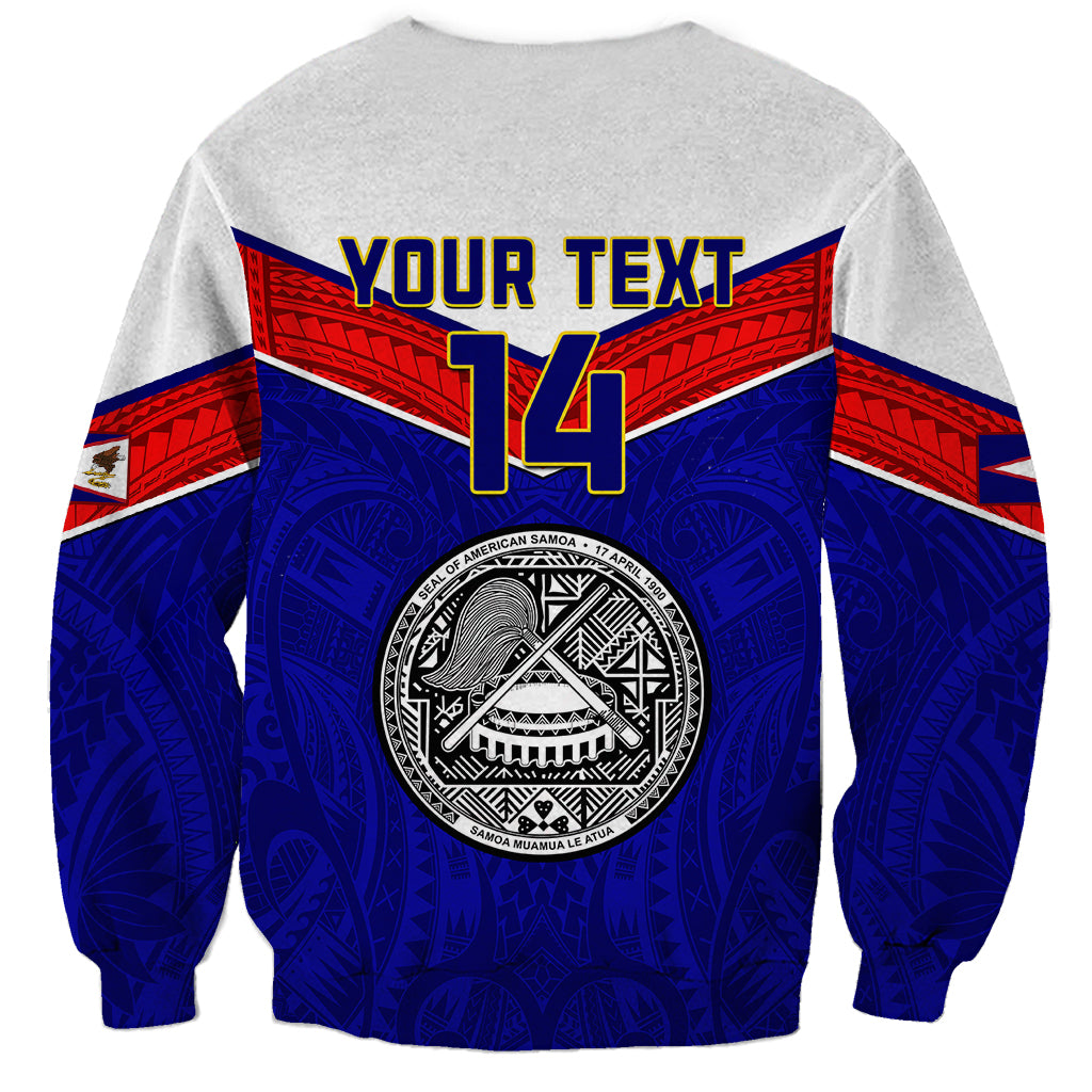 Personalised American Samoa Football Sweatshirt Polynesian Sporty Style - Wonder Print Shop