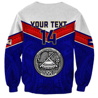 Personalised American Samoa Football Sweatshirt Polynesian Sporty Style - Wonder Print Shop