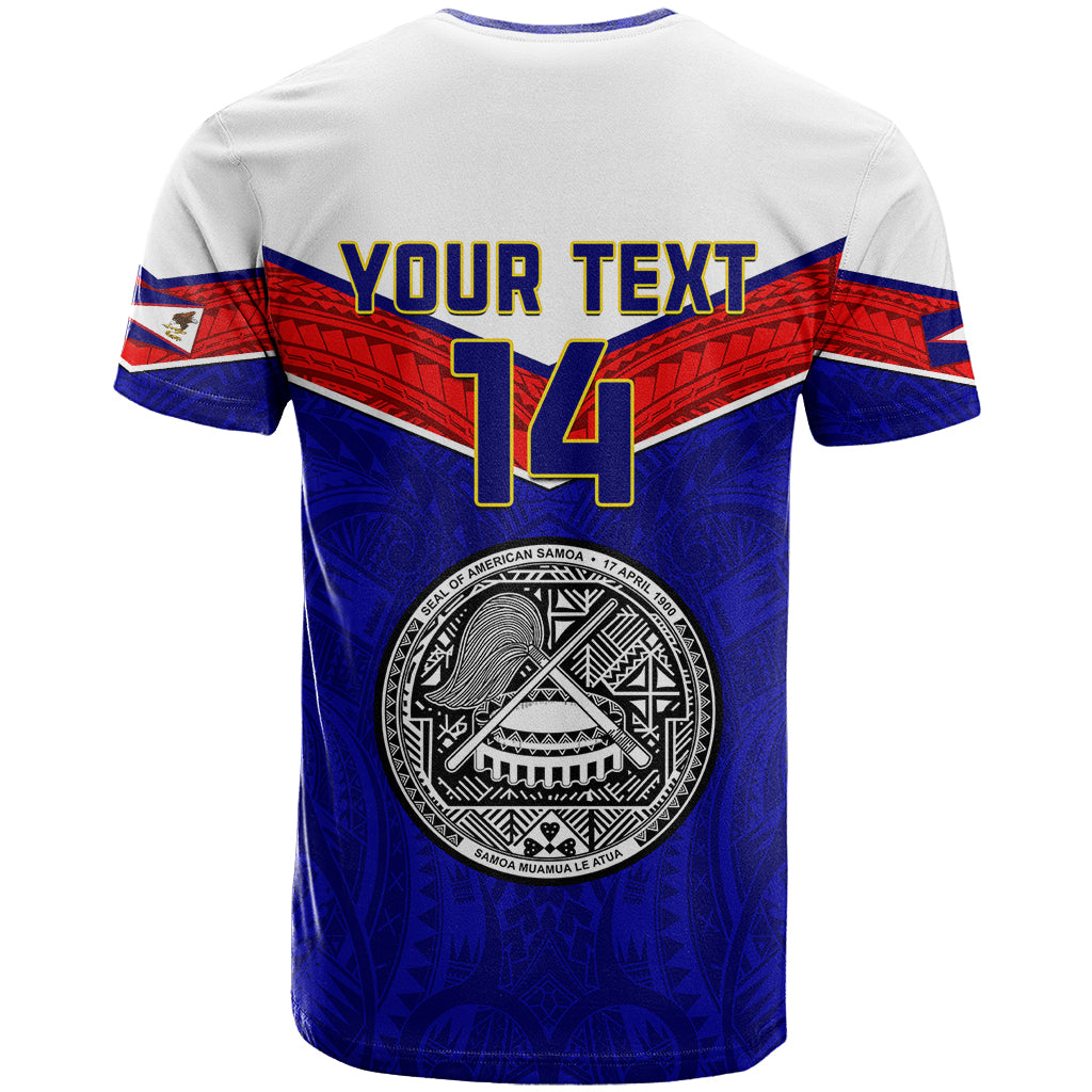 Personalised American Samoa Football T Shirt Polynesian Sporty Style - Wonder Print Shop