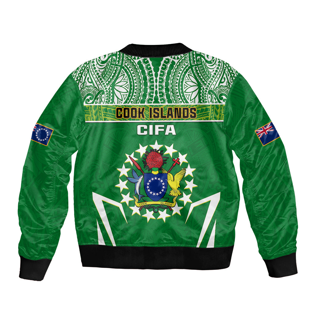 Cook Islands Football Bomber Jacket Go Kuki Airani Polynesian Sporty Style - Wonder Print Shop