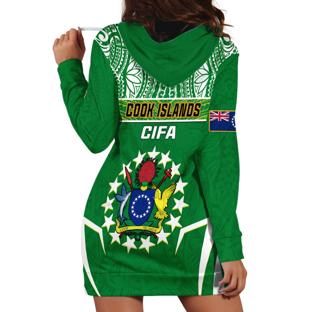 Cook Islands Football Hoodie Dress Go Kuki Airani Polynesian Sporty Style - Wonder Print Shop