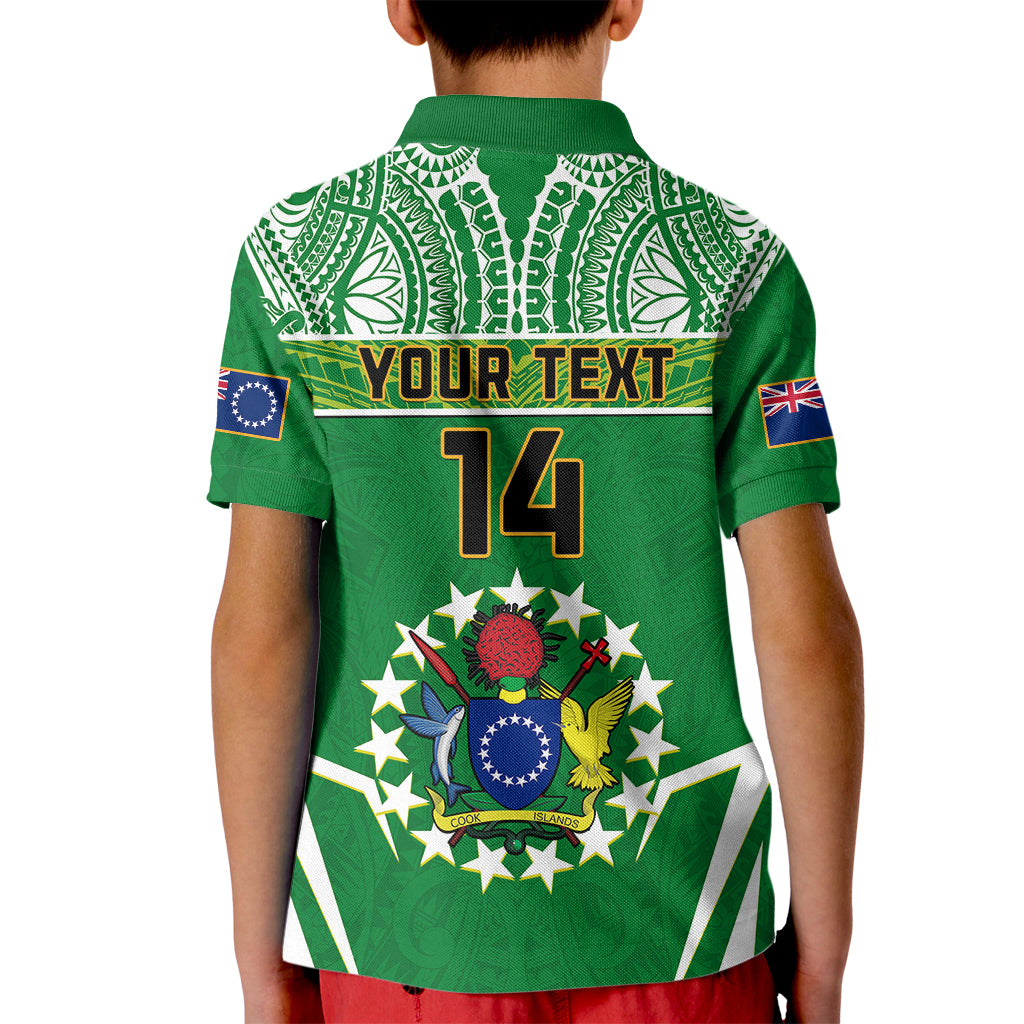 Personalised Cook Islands Football Kid Polo Shirt Go Kuki Airani Polynesian Sporty Style - Wonder Print Shop
