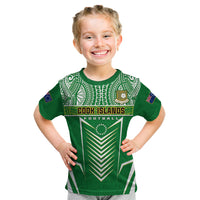 Personalised Cook Islands Football Kid T Shirt Go Kuki Airani Polynesian Sporty Style - Wonder Print Shop