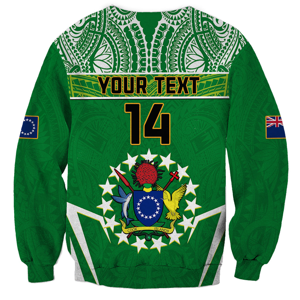 Personalised Cook Islands Football Sweatshirt Go Kuki Airani Polynesian Sporty Style - Wonder Print Shop