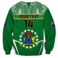 Personalised Cook Islands Football Sweatshirt Go Kuki Airani Polynesian Sporty Style - Wonder Print Shop