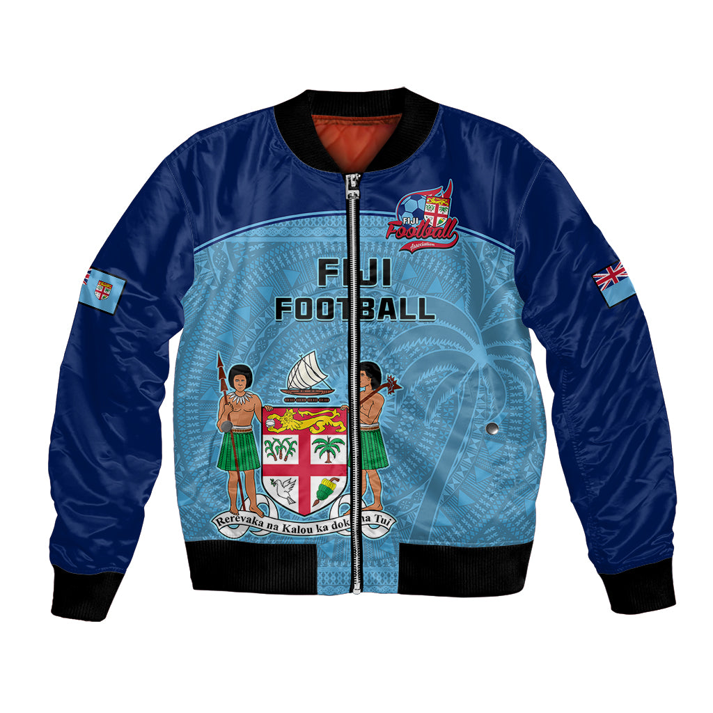 Fiji Football Bomber Jacket Fijian Tapa Pattern Sporty Style - Wonder Print Shop
