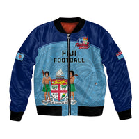 Fiji Football Bomber Jacket Fijian Tapa Pattern Sporty Style - Wonder Print Shop