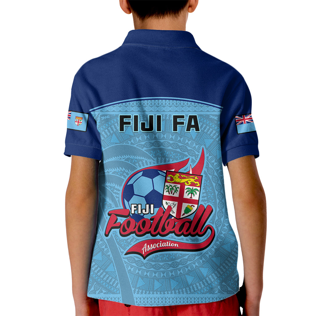 Fiji Football Kid Polo Shirt Fijian Tapa Pattern Sporty Style - Wonder Print Shop