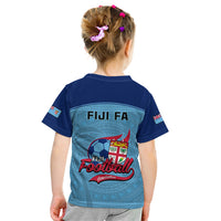 Fiji Football Kid T Shirt Fijian Tapa Pattern Sporty Style - Wonder Print Shop
